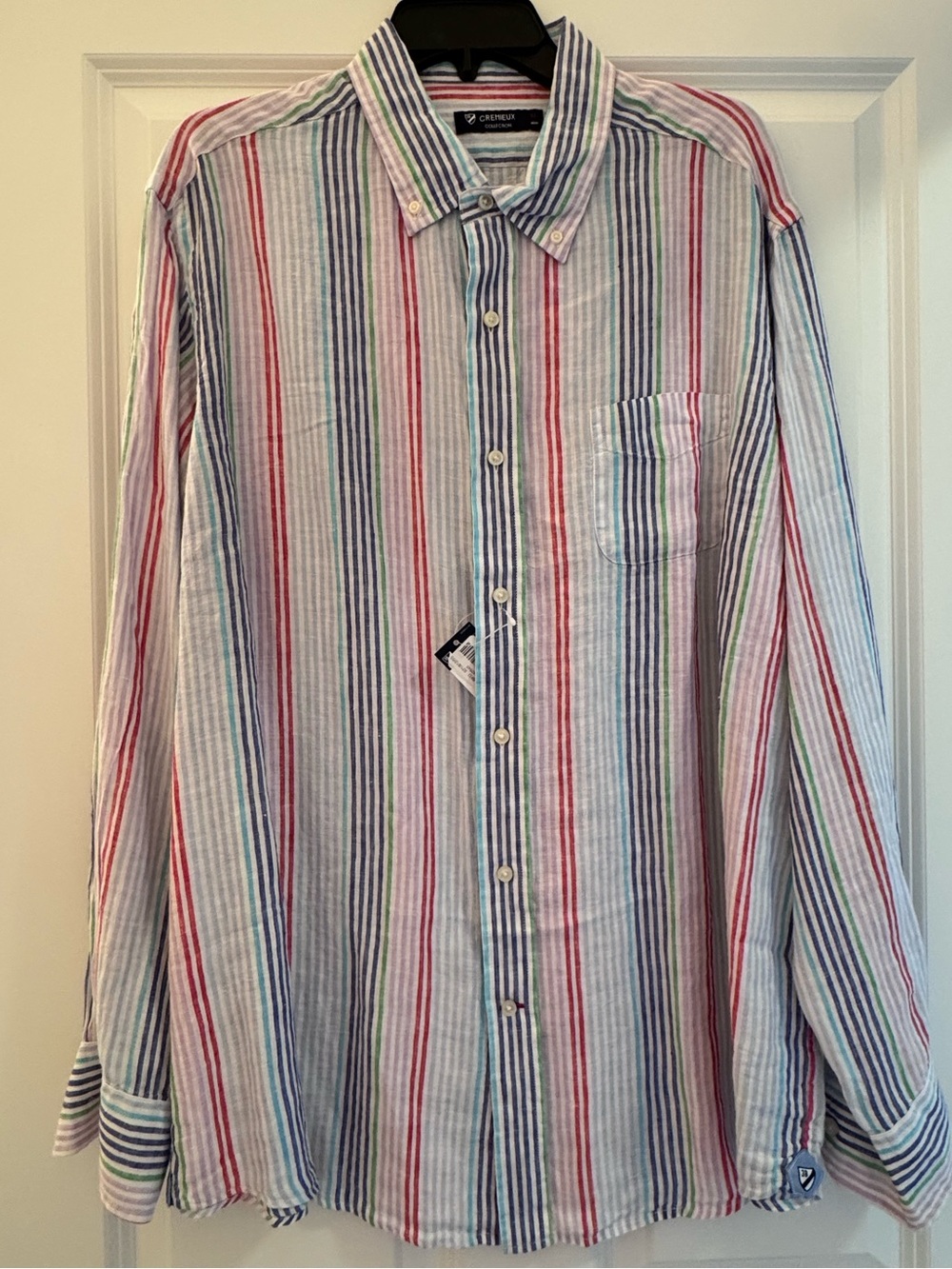 Cremieux Men’s Linen Longsleeve Stripped Shirt Size XL
